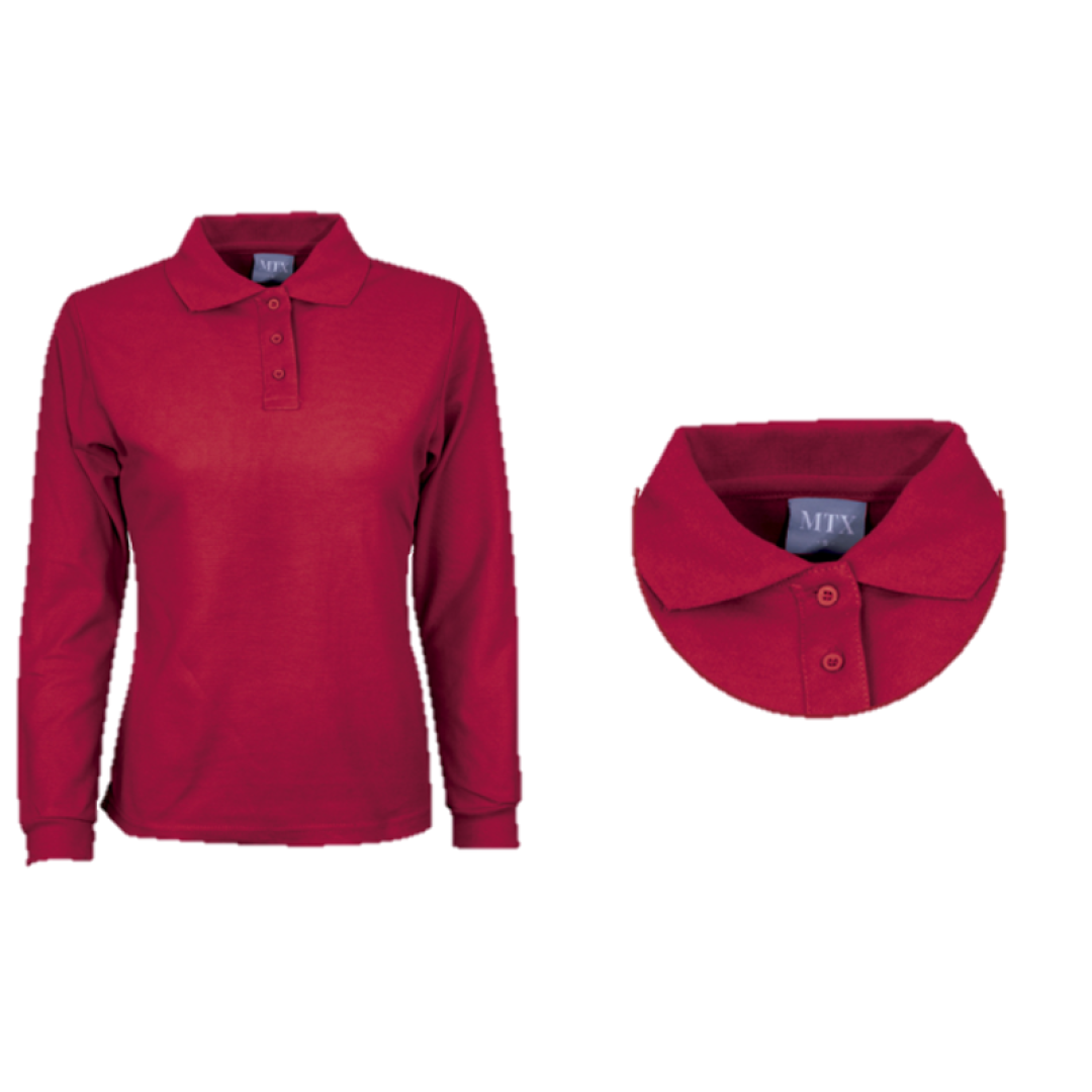 POLERA PIQUE MANGA LARGA MUJER 60-40