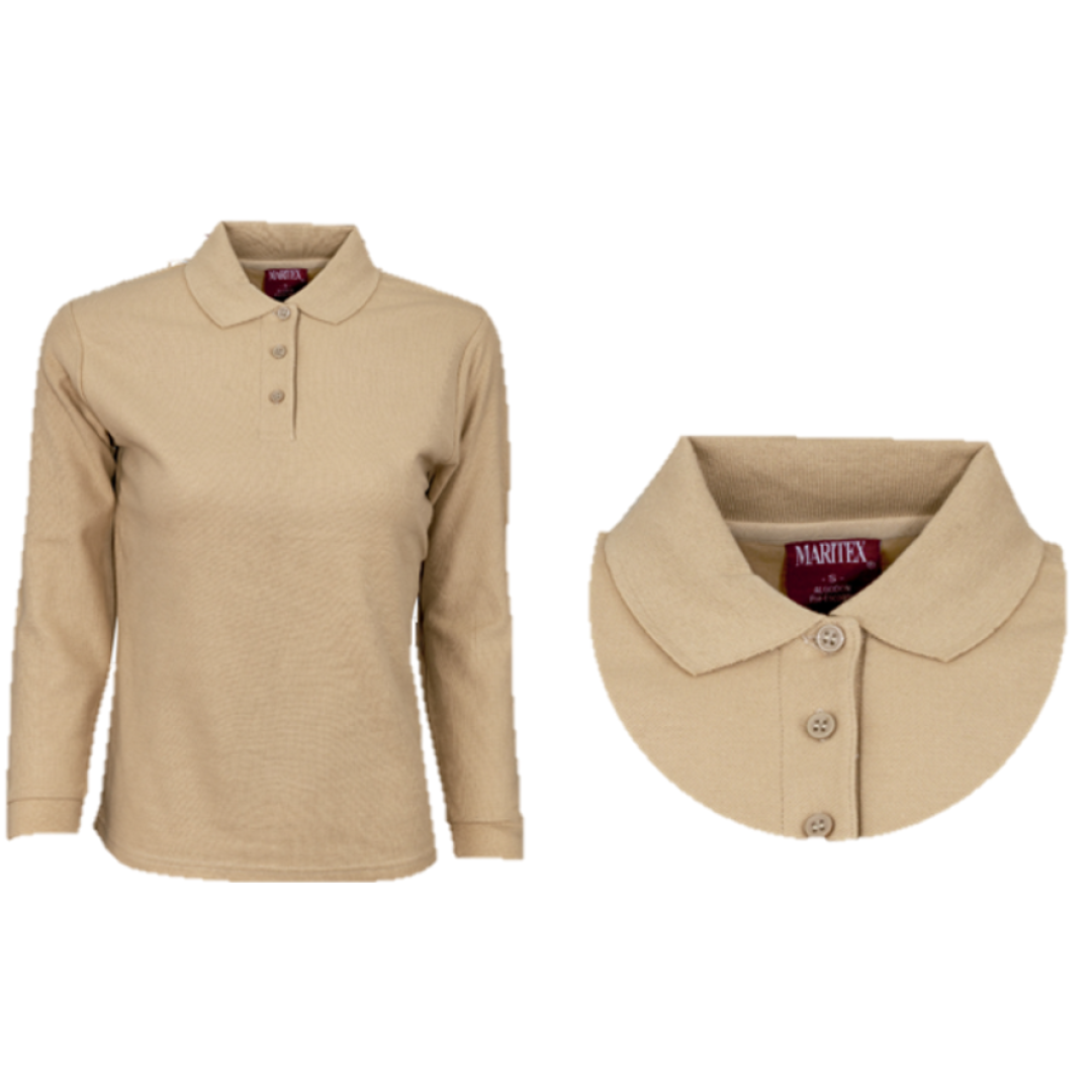 POLERA PIQUE MANGA LARGA MUJER 80-20